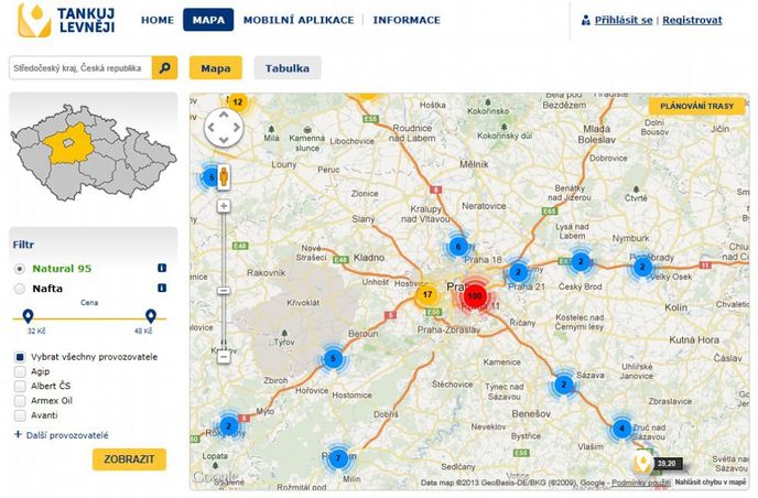 Portál tankujlevneji.cz Portál tankujlevneji.cz