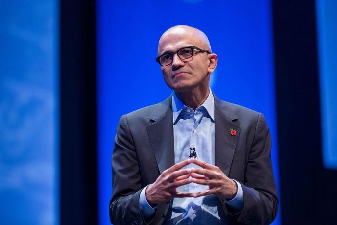 Šéf Microsoftu Satya Nadella. Šéf Microsoftu Satya Nadella.