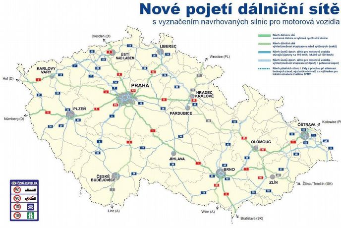 Navrhované rozšíření dálnic a rychlostních silnic Navrhované rozšíření dálnic a rychlostních silnic
