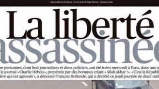 Francouzské listy vyšly kvůli atentátu na Charlie Hebdo v černé Francouzské listy vyšly kvůli atentátu na Charlie Hebdo v černé