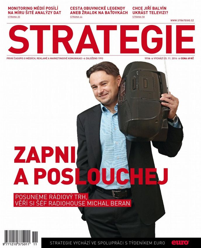 Na obálce nové Strategie je Michal Beran, šéf Radiohouse Na obálce nové Strategie je Michal Beran, šéf Radiohouse
