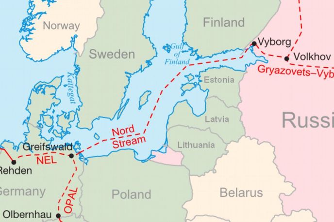 Trasa plynovodu OPAL, který se napojuje na Nord Stream Trasa plynovodu OPAL, který se napojuje na Nord Stream