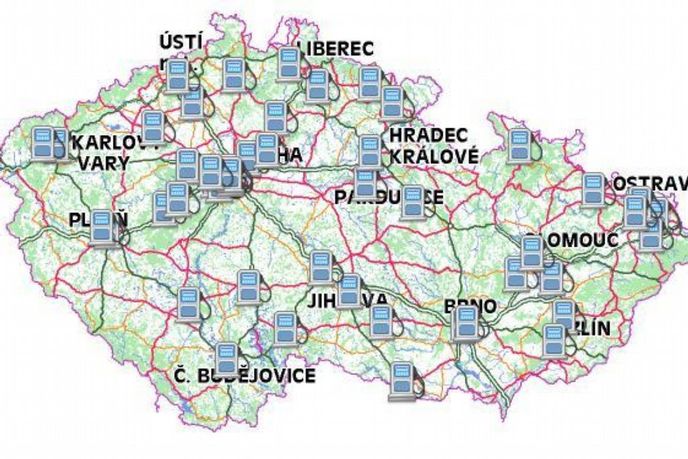 Rozmístění CNG stanic v Česku Rozmístění CNG stanic v Česku