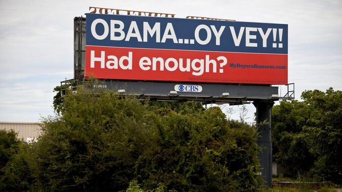 Předvolební billboard republikánů Předvolební billboard republikánů