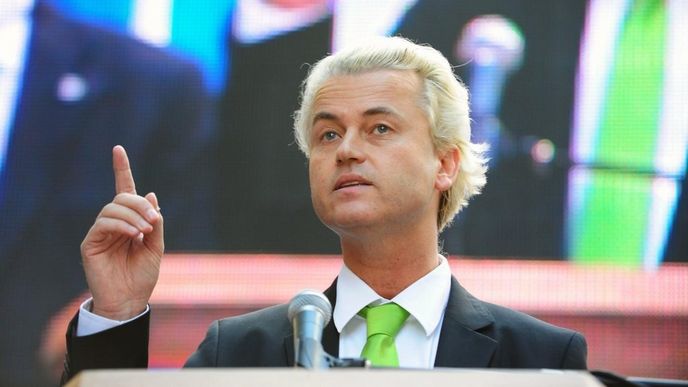 Geert Wilders, předseda nacionalistické Strany pro svobodu. Geert Wilders, předseda nacionalistické Strany pro svobodu.