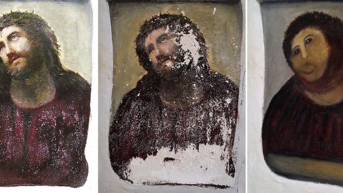 Španělská věřící poničila fresku v kostele u Zaragozy Španělská věřící poničila fresku v kostele u Zaragozy