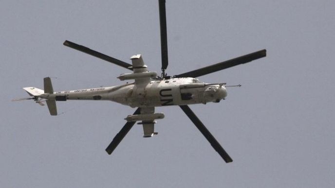 ilustrační foto, jedna z helikoptér UN při letu ilustrační foto, jedna z helikoptér UN při letu