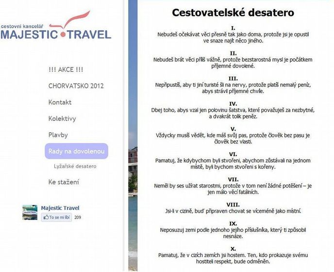 desatero Majestic Travel desatero Majestic Travel