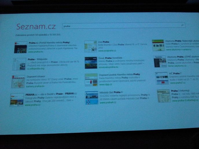 Tuzemská internetová jednička připravuje několik projektů pro Windows 8. Samostatný tým zatím vyčleněný nemá, s možnostmi už si ale hraje. Tuzemská internetová jednička připravuje několik projektů pro Windows 8. Samostatný tým zatím vyčleněný nemá, s možnostmi už si ale hraje.