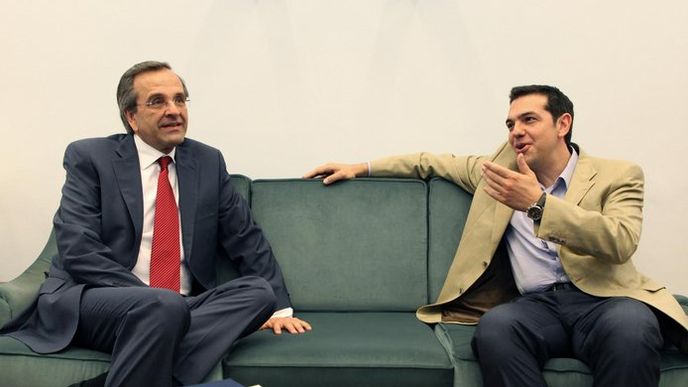 Samaras a Tsipras Samaras a Tsipras