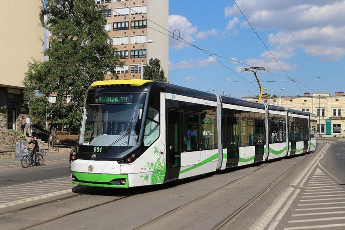 Tramvaj Škody Transportation maďarském Miskolci Tramvaj Škody Transportation maďarském Miskolci