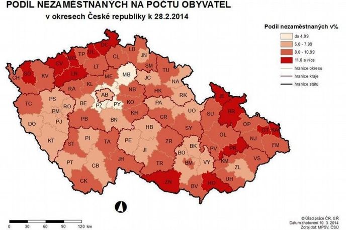 Podíl nezaměstnaných Podíl nezaměstnaných
