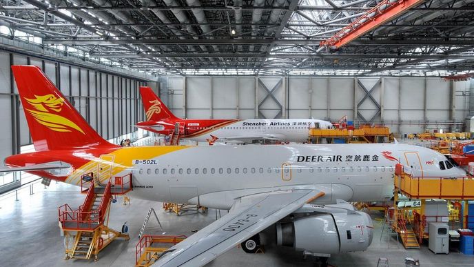 Airbus má zatím v Číně jednu montážní linku ve městě Tchien-ťin, uvažuje ale o další Airbus má zatím v Číně jednu montážní linku ve městě Tchien-ťin, uvažuje ale o další