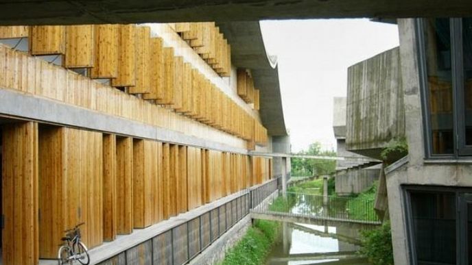 Jedna z realizací architekta Wang Šu Jedna z realizací architekta Wang Šu