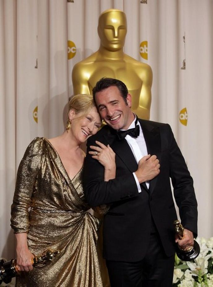 Nejlepší herečka a nejlepší herec - Meryl Streepová a Jean Dujardin Nejlepší herečka a nejlepší herec - Meryl Streepová a Jean Dujardin