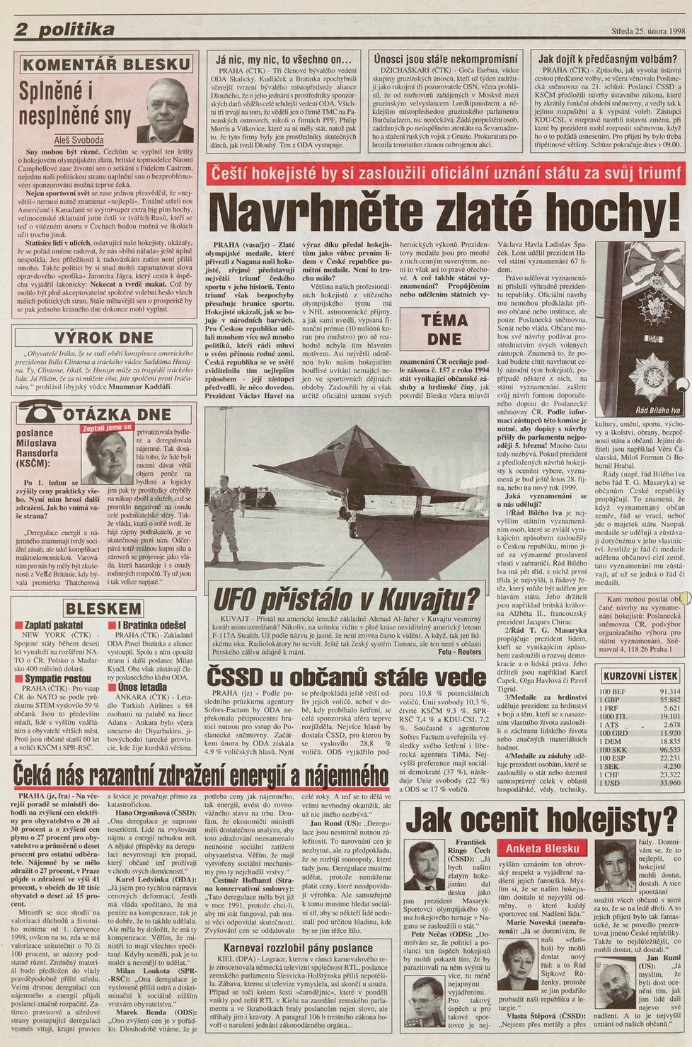 Takhle se o vítězství psalo v roce 1998.