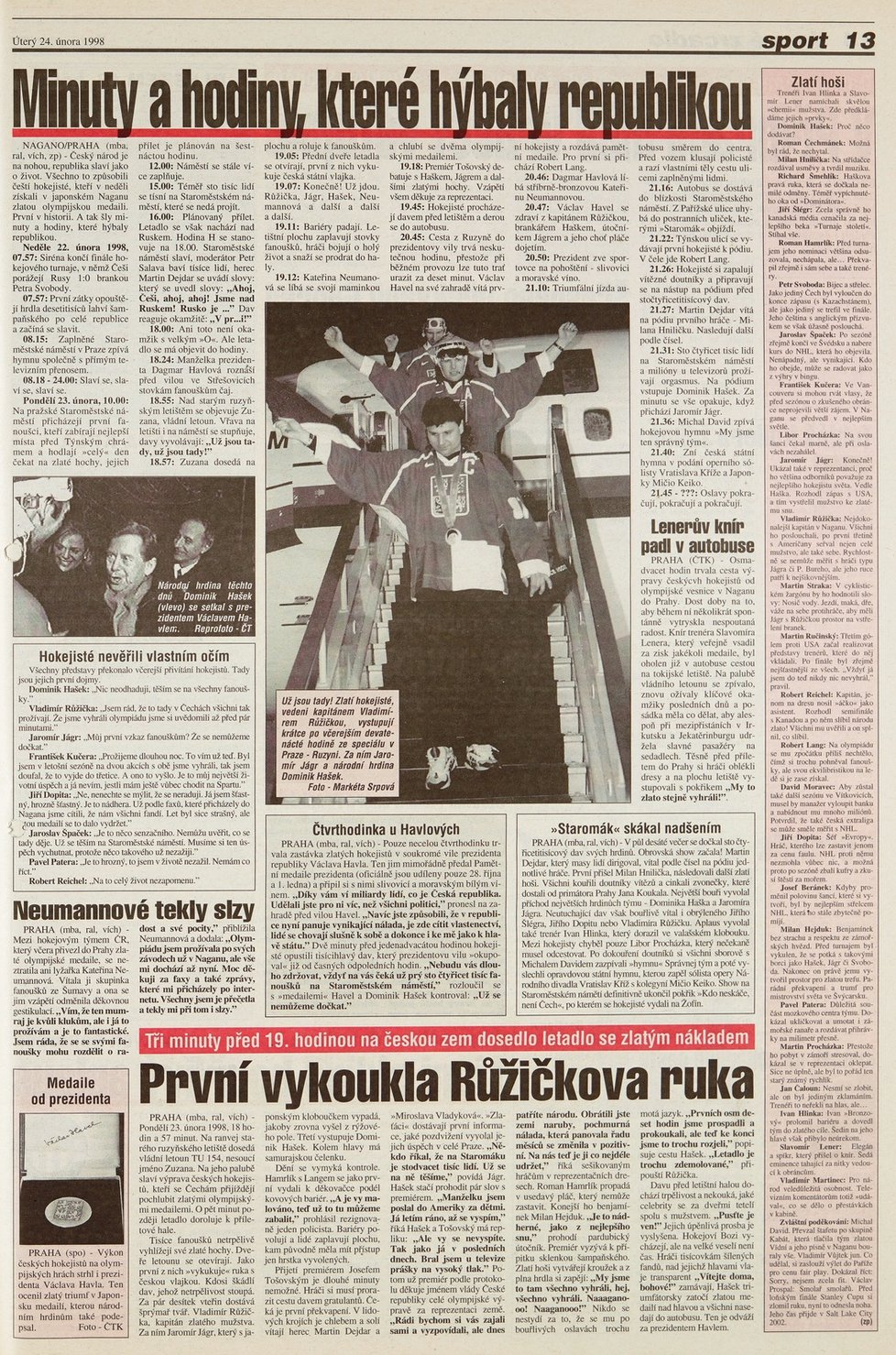 Takhle se o vítězství psalo v roce 1998.