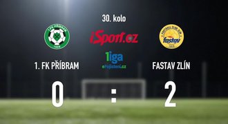 CELÝ SESTŘIH: Příbram - Zlín 0:2. Vukadinovič se s vítězem poháru rozloučil brankou