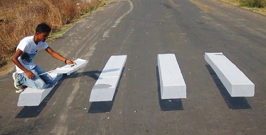 3D přechod pro chodce z rukou indického inženýra