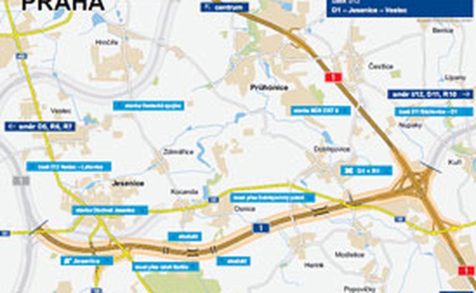 Nová omezení na D1 před Prahou od neděle až do konce roku 2011