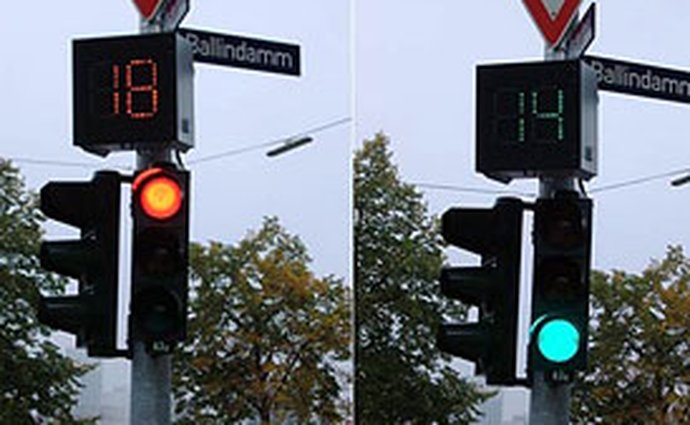 Hamburg: první semafory s ukazatelem času do změny světla