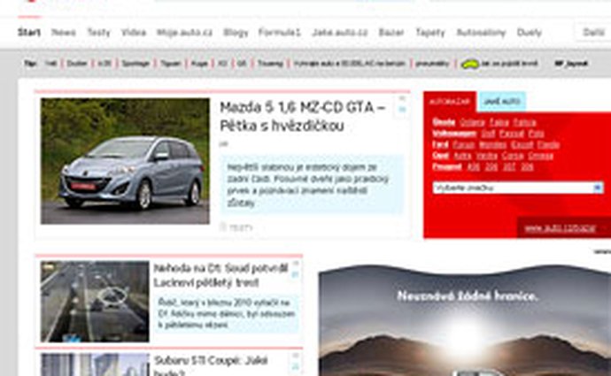 Auto.cz: Nové logo, nová sekce duely a domovské stránky všech značek