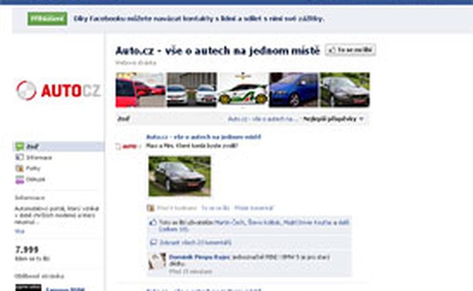 Auto.cz na Facebooku: Přátelé, je vás už 8.000. Děkujeme!