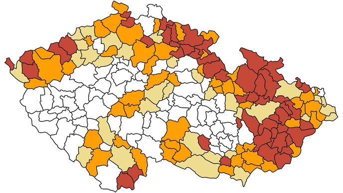 I Mapa malých okresů a jádro podpory Úsvitu Tomia Okamury