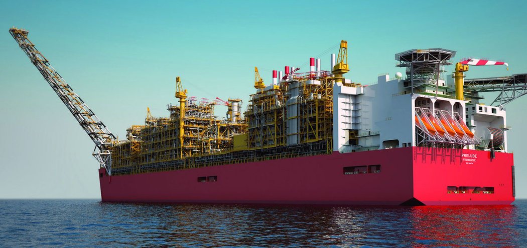 Prelude FLNG je plovoucí platforma na těžbu plynu, patří společnosti Shell