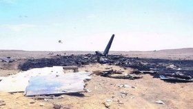Trosky letounu, na jehož palubě v Egyptě v sobotu zahynulo všech 224 lidí.