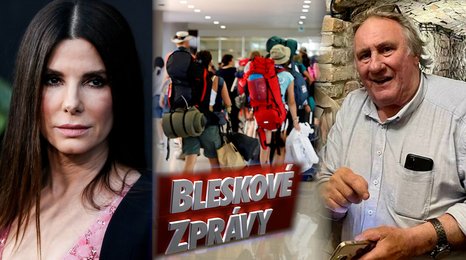 Bleskové zprávy: Sandra Bullock přišla o partnera, Depardieu cestoval po Moravě