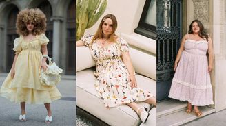 Minimalismus i květiny: 40 letních šatů pro plné tvary z řetězců i od udržitelných značek