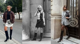 Ve stylu Brigitte Bardot: Nečekejte na zimu, kozačky se letos nosí k minisukním