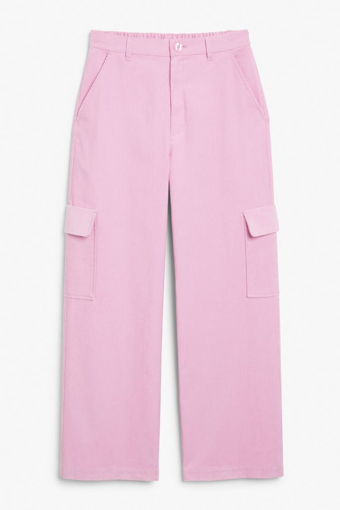 Růžové kargo kalhoty, Monki, 40 eur, monki.com