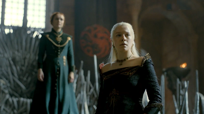 Emma D'Arcy jako Rhaenyra Targaryen. Emma D'Arcy jako Rhaenyra Targaryen.