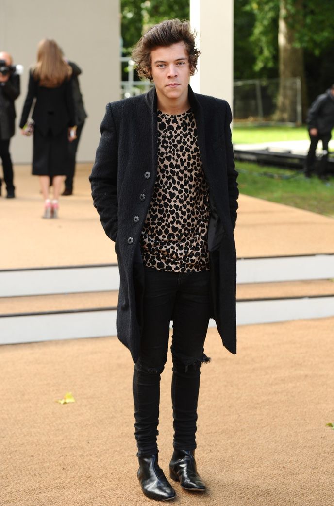 Harry Styles na přehlídce Burberry v roce 2014.