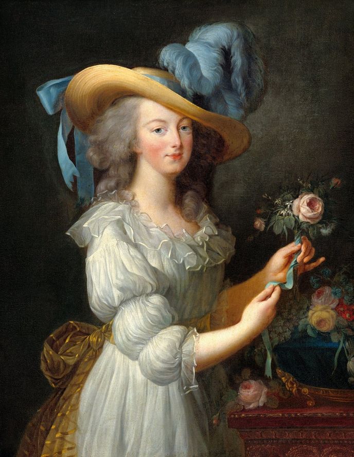 Marie Antoinetta ve "skandálních" šatech na obrazu od Élisabeth Louise Vigée Le Brun.