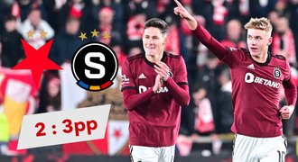 SESTŘIH: Slavia – Sparta 2:3 po prodl. Obrat v derby, pohár rozhodla penalta