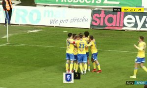Teplice - Liberec: Fila si zkušeně zpracoval a z druhého doteku poslal za Vliegena, 2:0 
