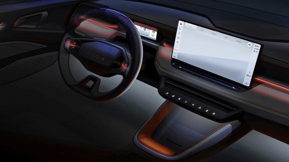 Škoda odhaluje interiér nového elektromobilu. Velká novinka zatím chybí