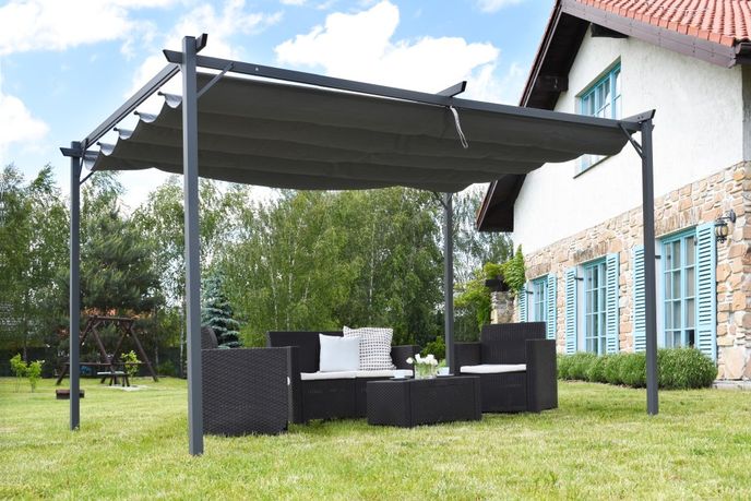 Antracitová terasová pergola La Palma 3x4 Garden Point Antracitová terasová pergola La Palma 3x4 Garden Point