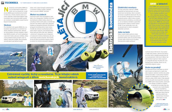 Létající oblek neboli wingsuit z dílen BMW uvidíte v časopisu ABC č. 1/2021