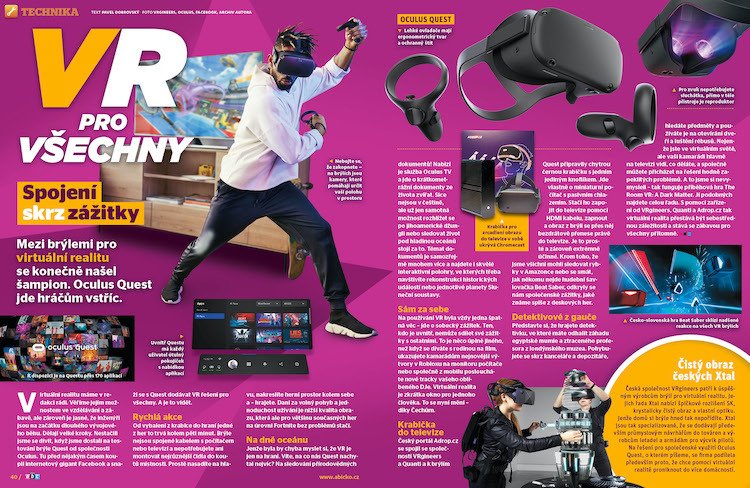 Mezi brýlemi pro virtuální realitu se konečně našel šampion. Oculus Quest jde hráčům vstříc. Víc prozradí časopis ABC č. 11/2020