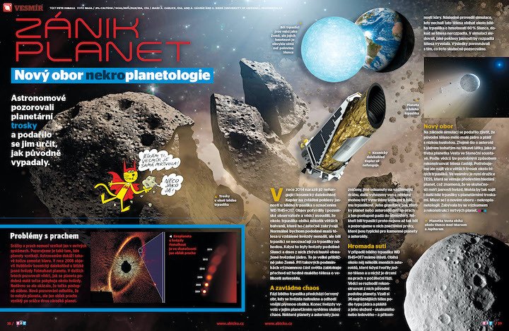 Astronomové pozorovali planetární trosky a podařilo se jim určit, jak původně vypadaly. Víc se dozvíte v časopisu ABC č. 12/2020