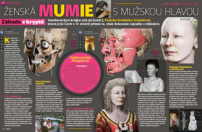 Ženská mumie s mužskou hlavou v časopisu ABC