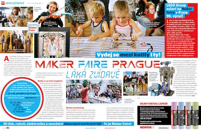 Vydej se mnezi kutily na MAker Faire Prague. Info v časopisu ABC