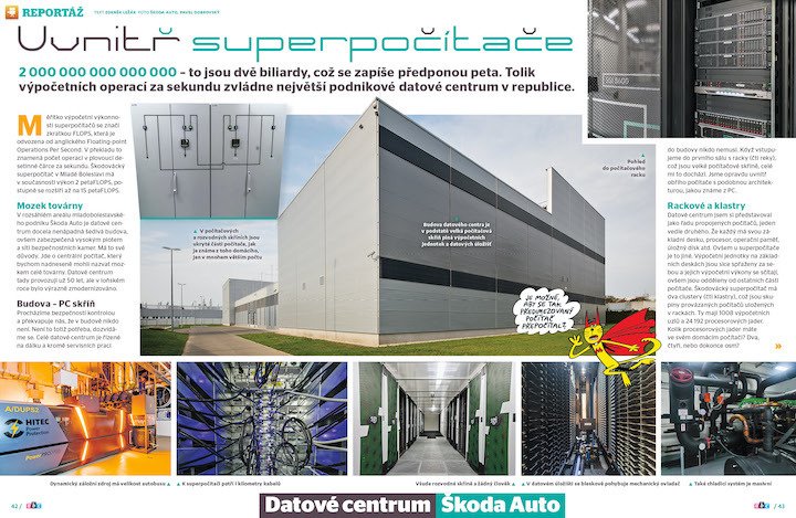 Superpočítač v podniku Škoda Auto zvládně dve biliardy výpočetních operací za sekundu. Víc prozradí časopis ABC č. 22/2020