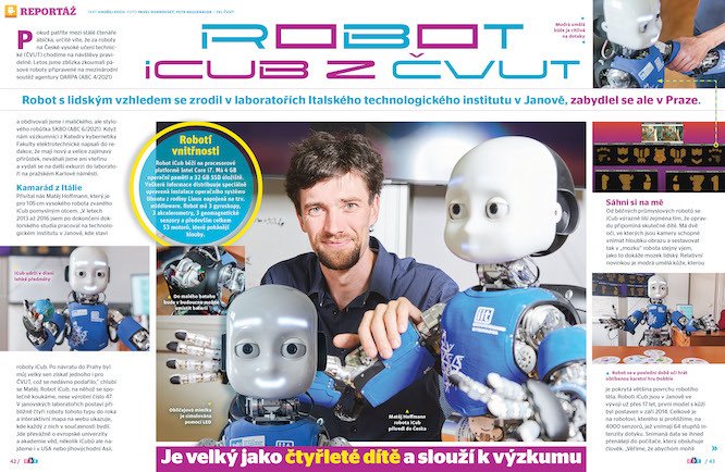 Robot iCUB s lidským vzhledem se zabydlel v Praze. Víc prozradí časopis ABC