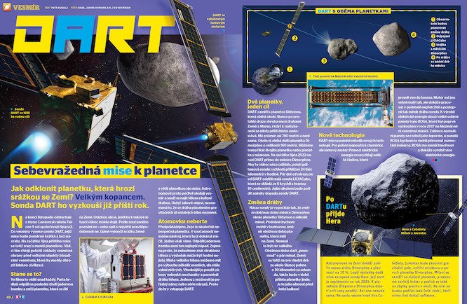 Jak odklonit planetku, která hrozí srážkou se Zemí? Velkým kopancem. Sonda DART ho vyzkouší již příští rok. Víc prozradí časopis ABC