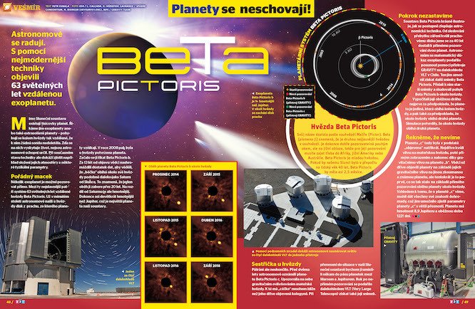 Nová exoplaneta Beta Pictoris v časopisu ABC